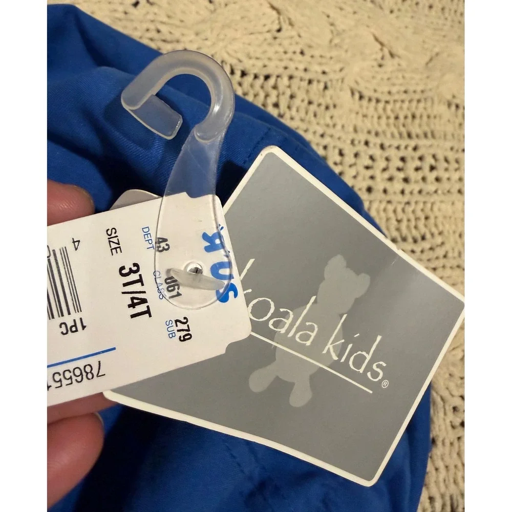 Koala Kids Blue Swim Hat UPF 50 UV Protection Neck Flap Sun Cap 3T/4T NWT